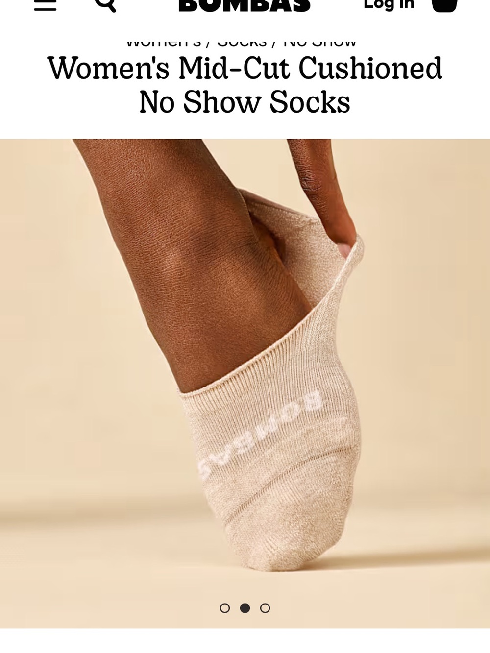 Bombas Mid-Cut Cushioned No-Show Socks in ‘Chai’ - Picture 2 of 8